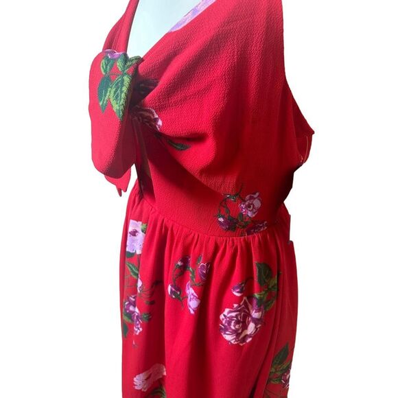 Free Press Floral Dress‎ Medium Red - Picture 3 of 7